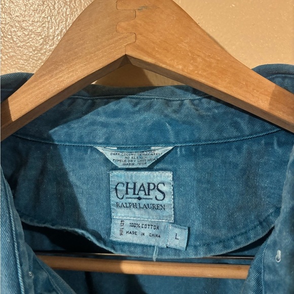 Ralph Lauren CHAPS vintage  bomber swing top baby blue jean zipup jack… - Picture 4 of 9